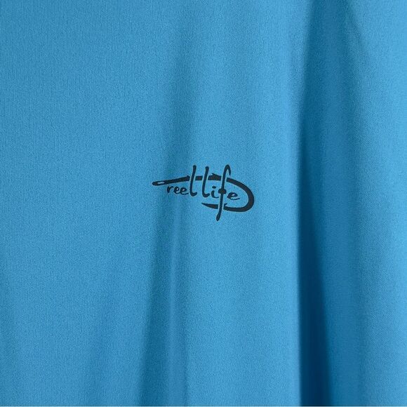 Reel Life Men's Sun Defender Lightweight Long Sleeve UV Tee Aqua Blue 0697 - Picture 2 of 8